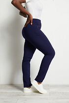 The Best Travel Pants. Side Profile of the Jamie Lee Pull-on Pant in Navy