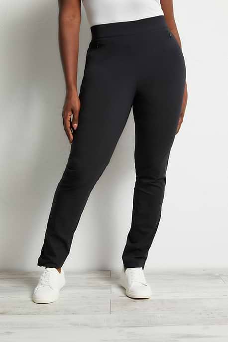 The Best Travel Pants. Front Profile of the Jamie Lee Pull-on Pant in Black