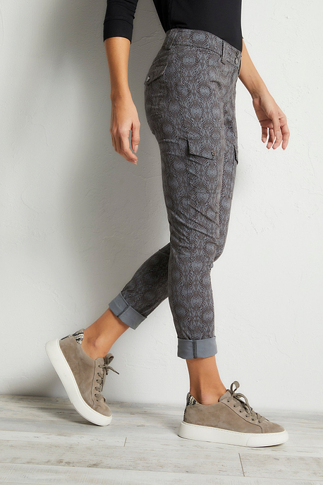 Blue Lizard-Platinum || Kate Printed Cargo Pant