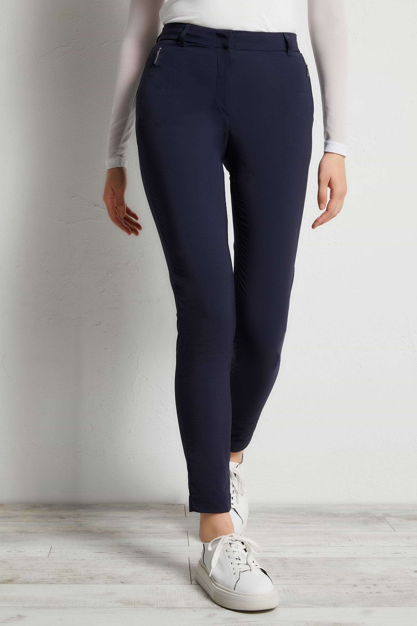 The Best Travel Pants. Front Profile of the Thea Curvy Pant in Navy.