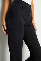 The Best Travel Pants. Side Profile of the Ipant Hybrid Zip Front Slim Fit Pant in Black