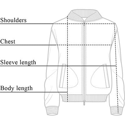 Ariele Lace Bomber Jacket Size Chart