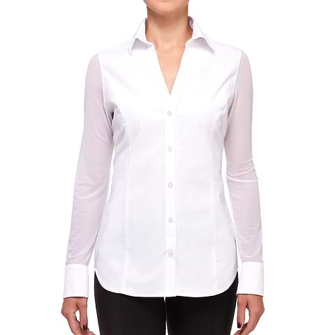 Wrinkle-Free Travel Clothing The Beth Button-Front Shirt