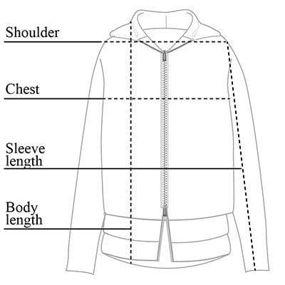 Cindy Hooded Sweater Jacket Size Chart