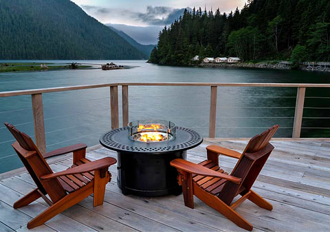 Relax by the firepit and overlook mountain tops paired with relaxing water with Karimah Dossa, Anatomie Escape Artist