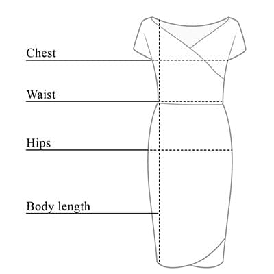 Francesca Wrap Dress Size Chart