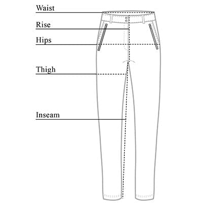 Gail High Waisted Pant Size Chart