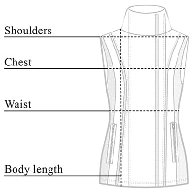 Iris Moto Leather Vest Size Chart