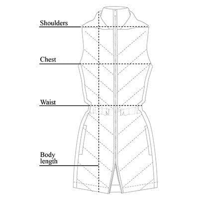 Joly Chevron Hooded Vest Size Chart