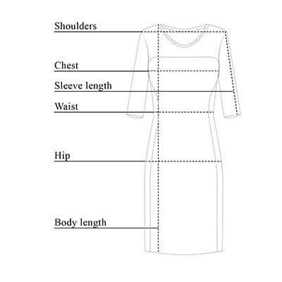 Karen Mesh Dress Size Chart