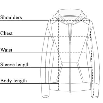 Lily Mesh Hoodie Size Chart