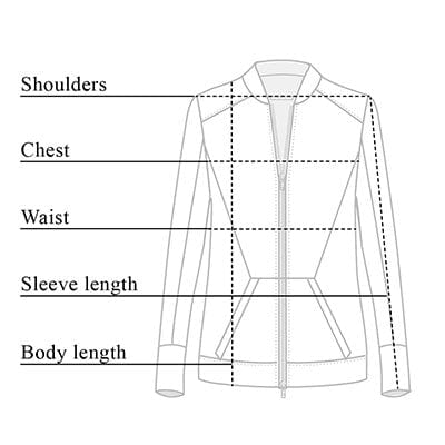 Majeste Jersey Jacket Size Chart