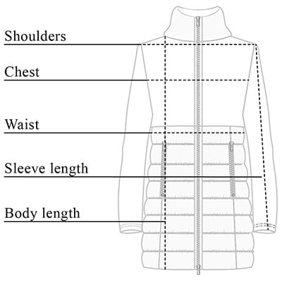 Marla Neoprene Puffer Coat Size Chart