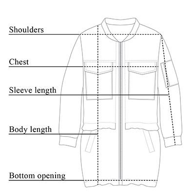 Parker Cotton Twill Bomber Jacket Size Chart