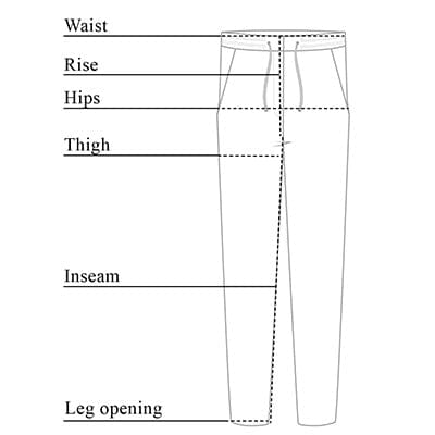 Romena Ultra-Relaxed Drawstring Pant Size Chart