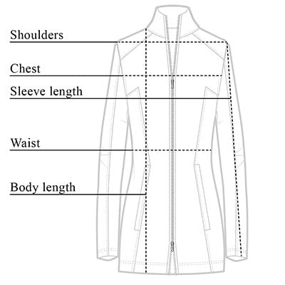 Ruth Nylon Jacket Size Chart