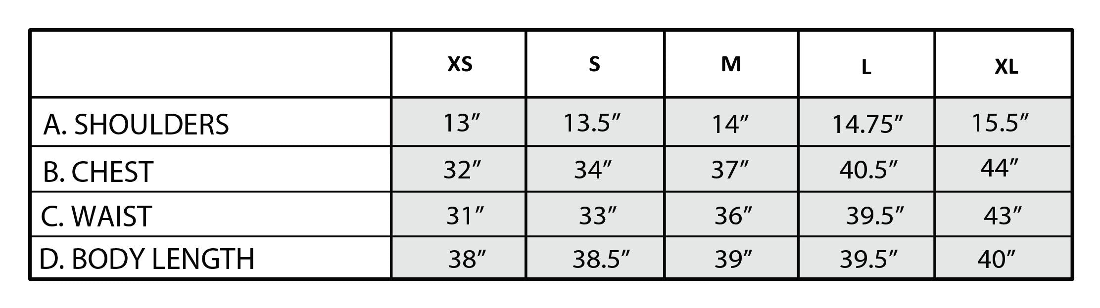 Sydney Relaxed Fit Polo Dress Size Chart