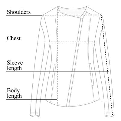 Adelia Leather & Mesh Jacket Size Chart