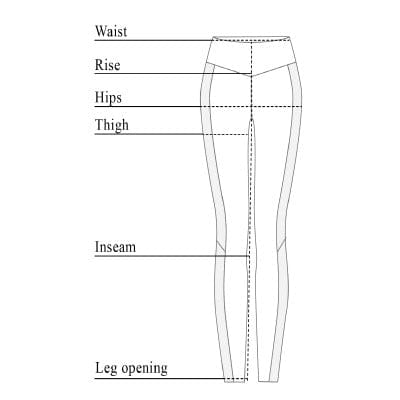 Riley Velvet Tuxedo Legging Size Chart
