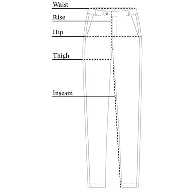 Techno Chino Mid Rise Pant Size Chart – Anatomie