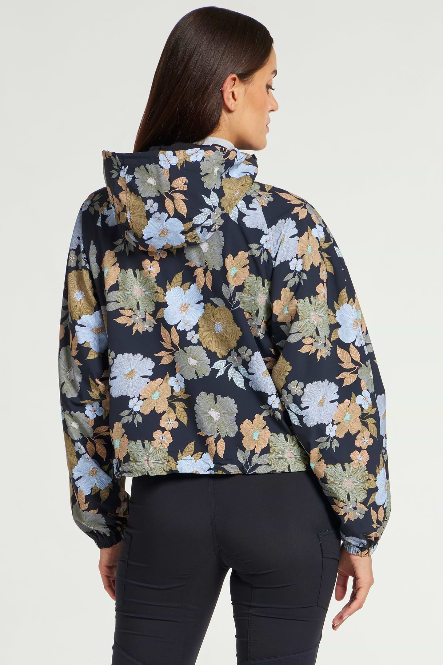 Black Floral || Printed Enya Windbreaker Jacket