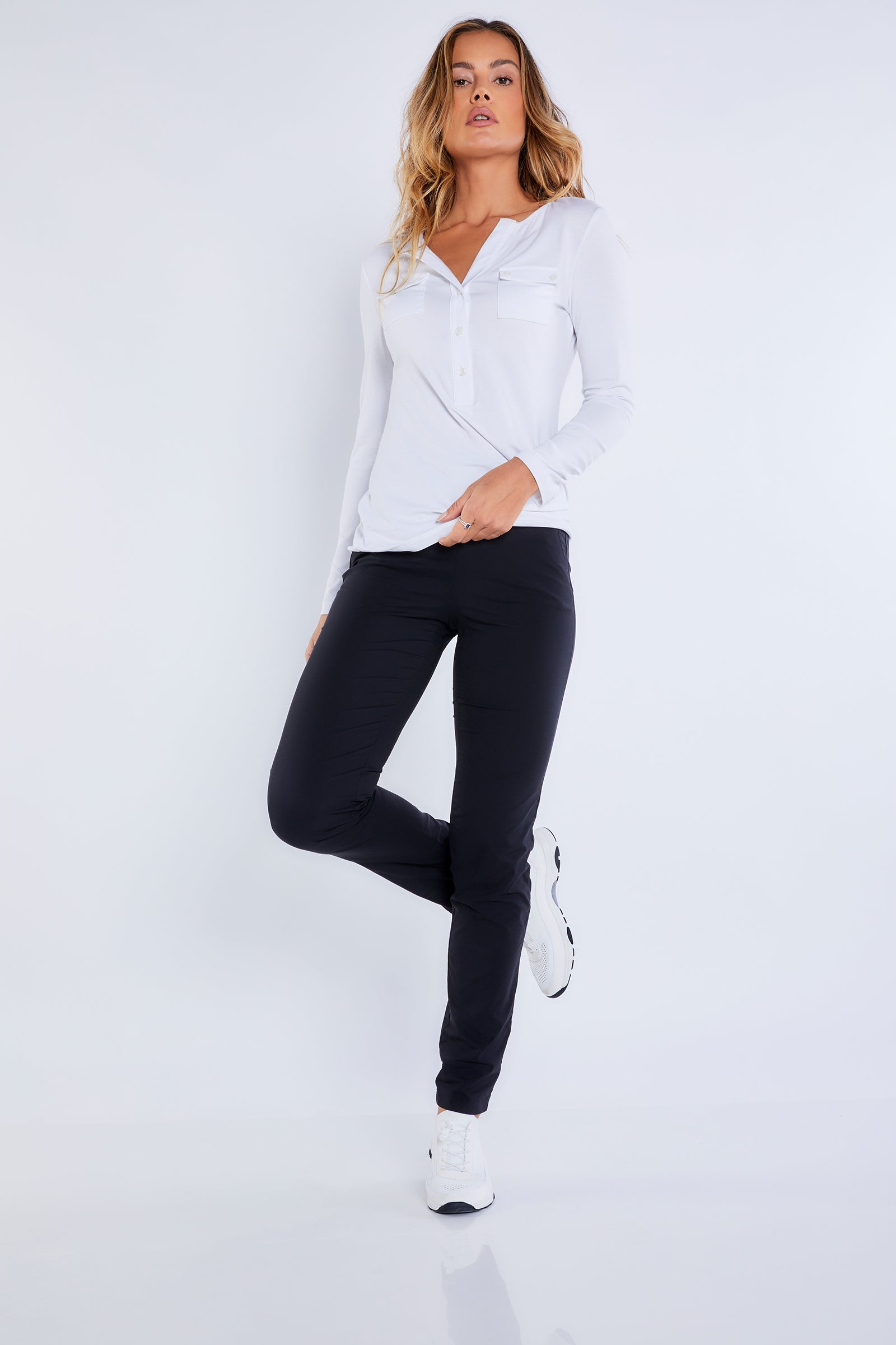 Calista Pima Cotton Henley Top