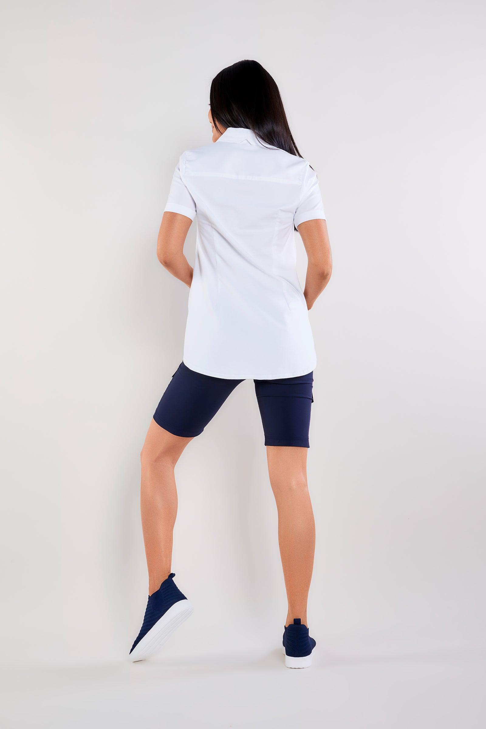 Helia Knit/Poplin Short Sleeve
