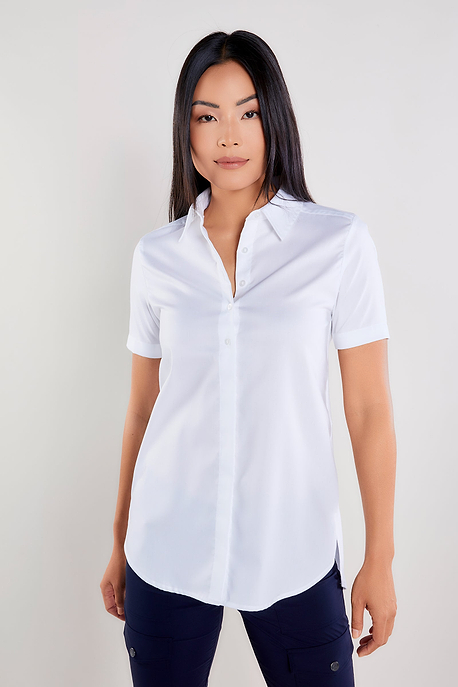 Helia Knit/Poplin Short Sleeve