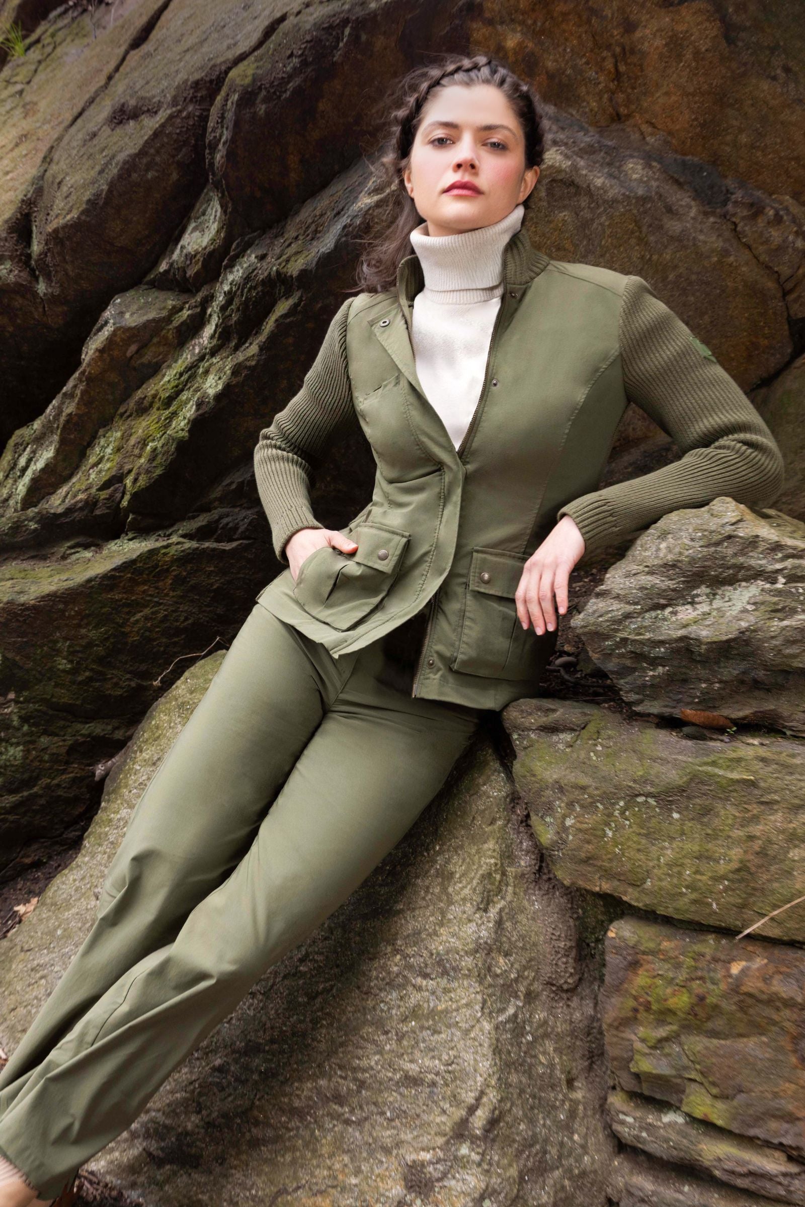 Coco Mohair Elbow Sleeve Sweater with Removable turtleneck