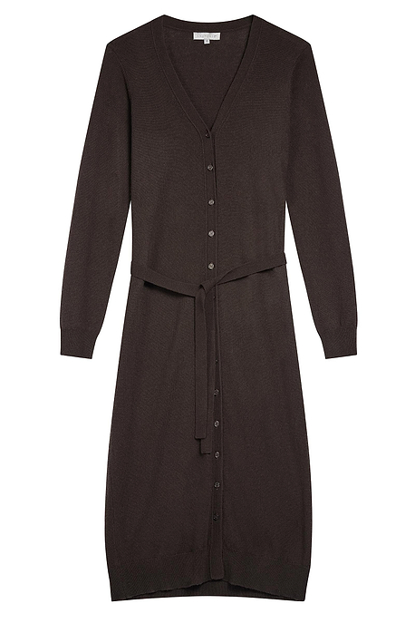 Avery Cashmere Sweater Dress in Espresso