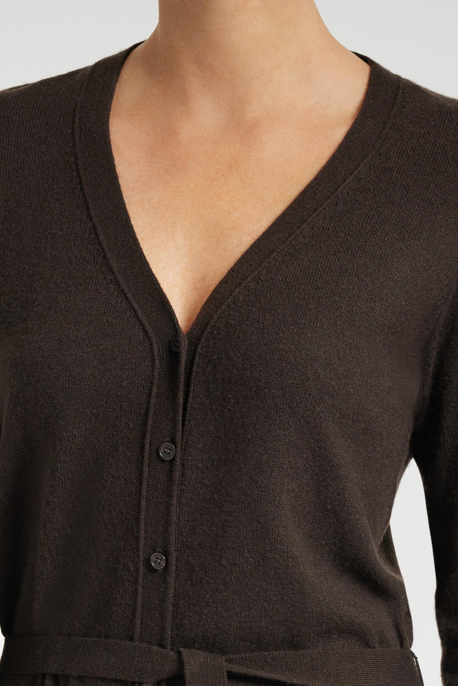 Avery Cashmere Sweater Dress in Espresso