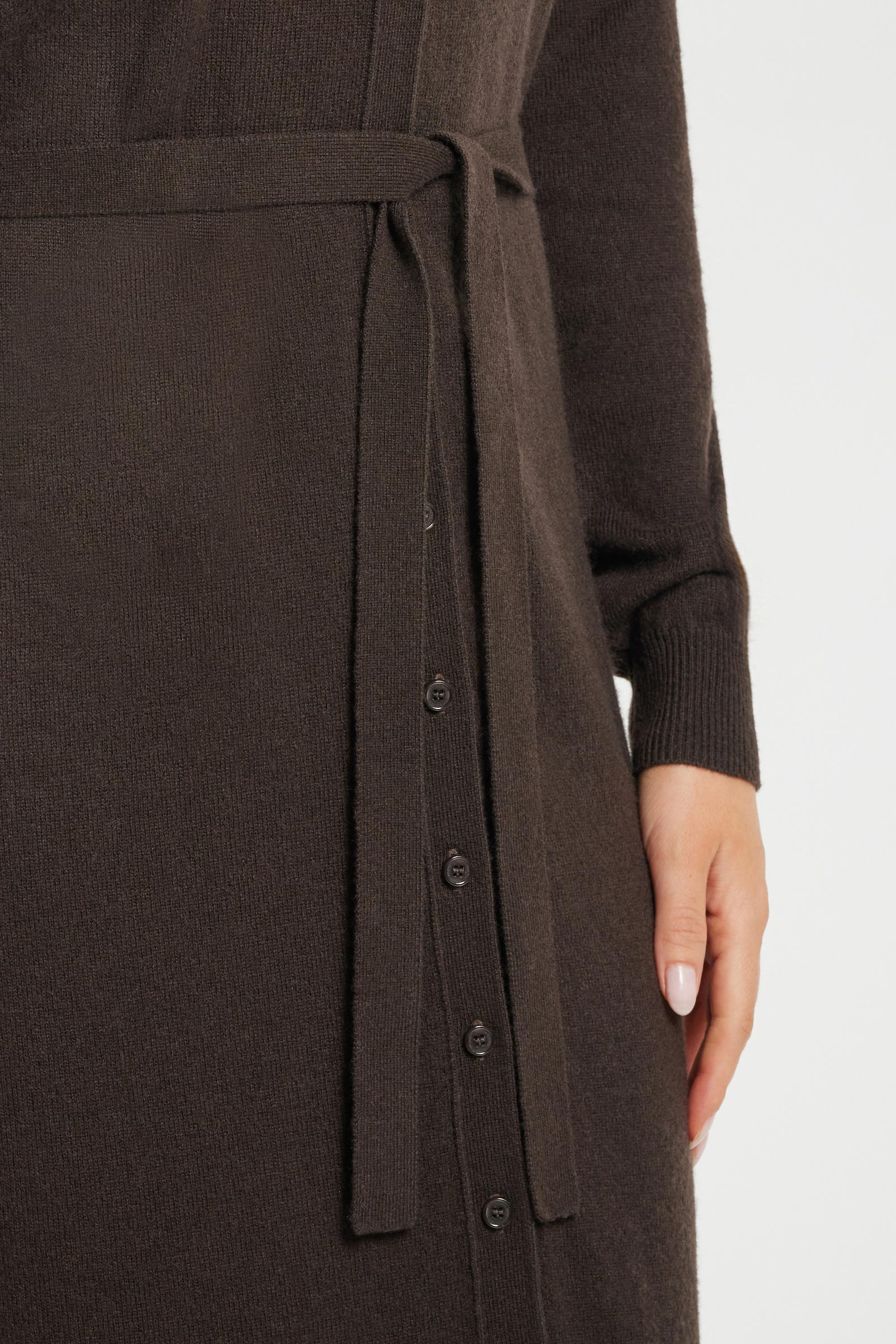 Avery Cashmere Sweater Dress in Espresso