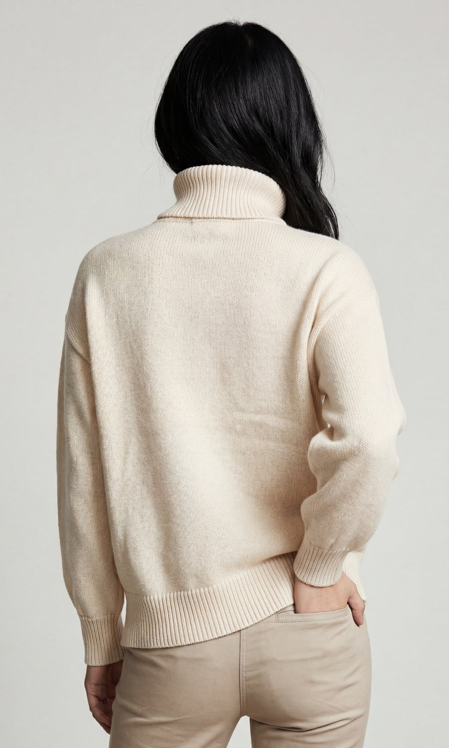 Wabi Mixed-Stitch Cable Knit Turtleneck Sweater