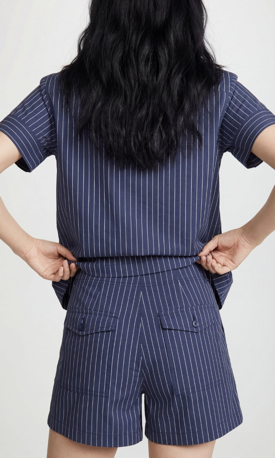 Striped Alma Pinstripe Tailored Shorts (CASH&CARRY)