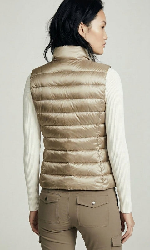VELA VEST // Puffer Vest in Champagne