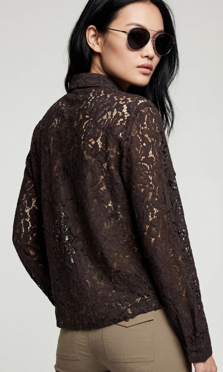 Estella Stretch Lace Button up Top (CASH&CARRY)