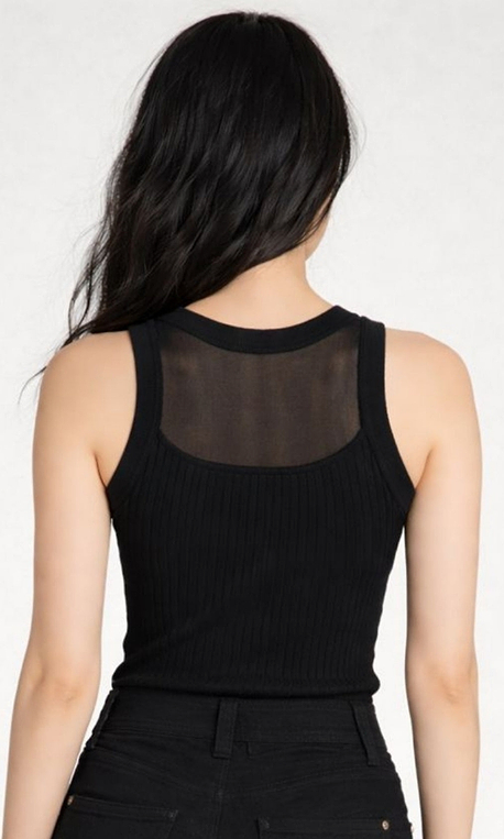 Gio Mixed-Stitch Rib Sweater in Black
