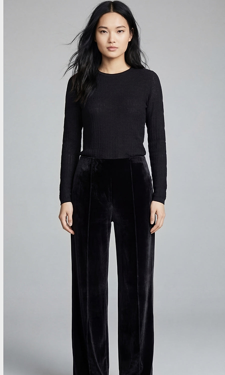 Juliana Pointelle Long Sleeve Crewneck Sweater