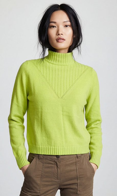Bonsai Bri Mixed-Stitch Mock Neck Sweater (CASH&CARRY)