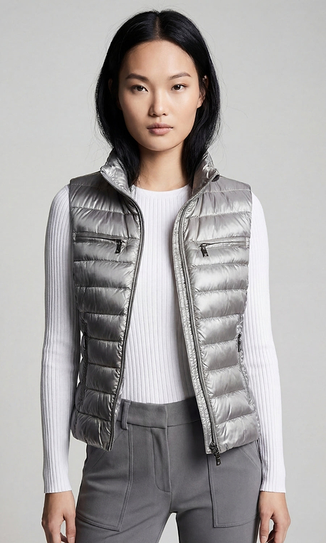 Vela Puffer Vest in Grey
