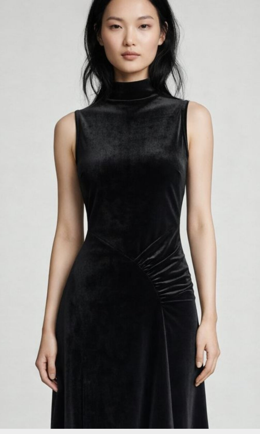 Halle Velvet Mock Neck Maxi Dress