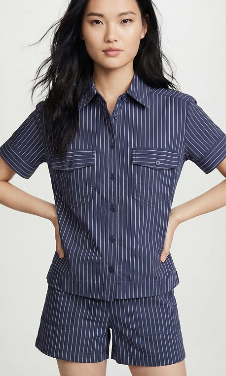 Striped Alma Pinstripe Tailored Shorts (CASH&CARRY)