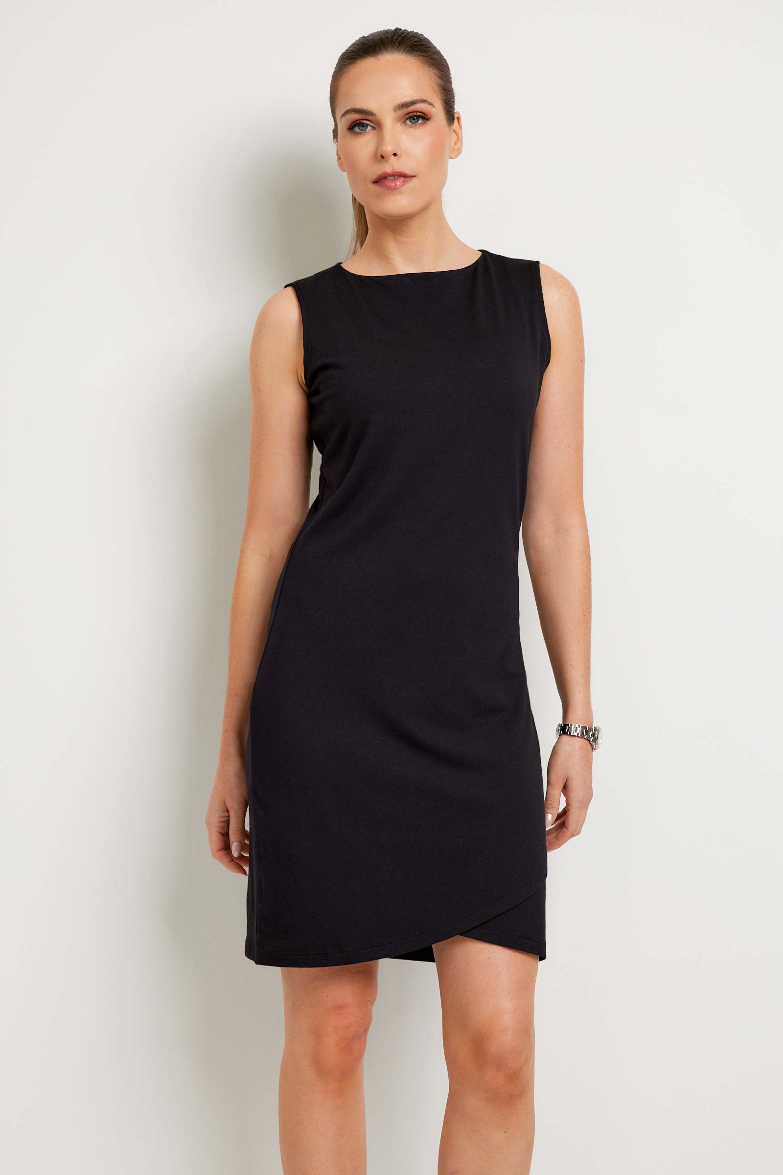 Johanna Pima Sleeveless Wrap Hem Dress