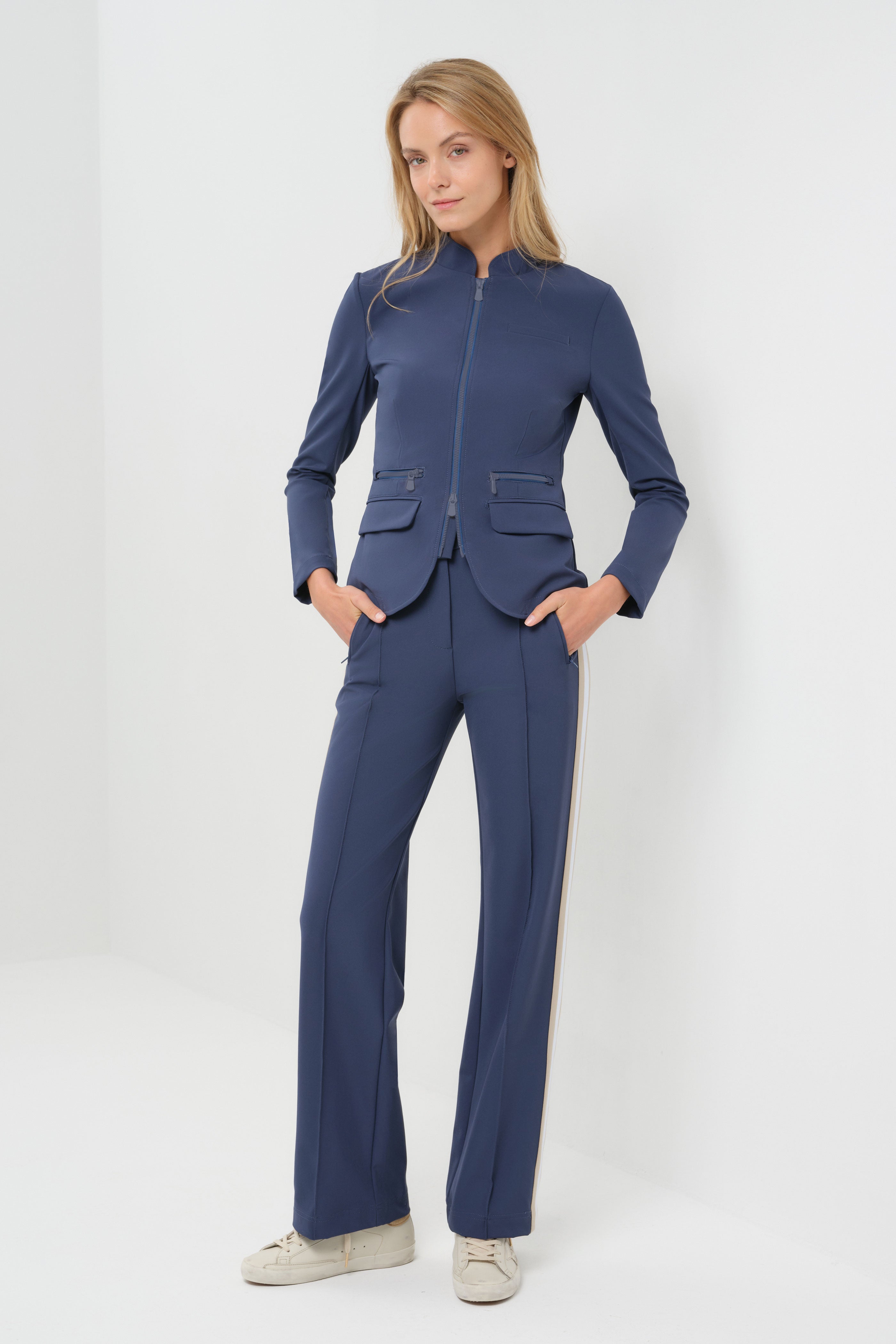 Gisela Aeroflow Zip Front Twill Blazer