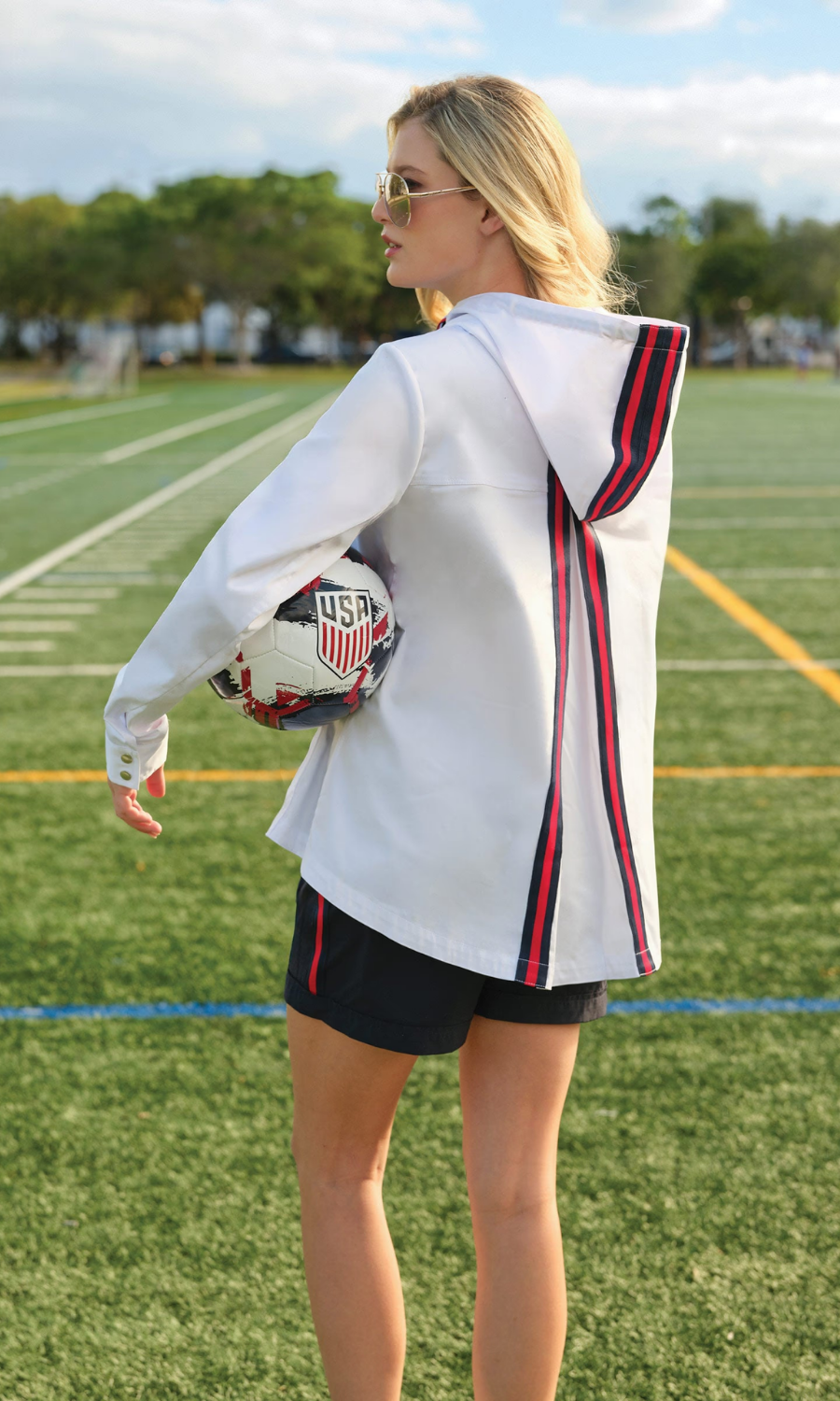 Gabi Stretch Woven Hooded Full Zip Windbreaker