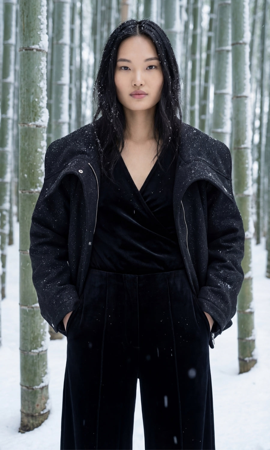 Casey Crop Jacket in Black Glitter