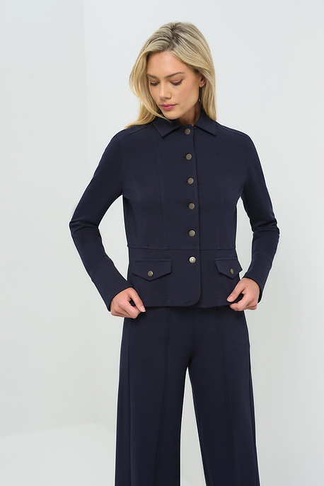 Caprice Ponte Cropped Tailored Jacket