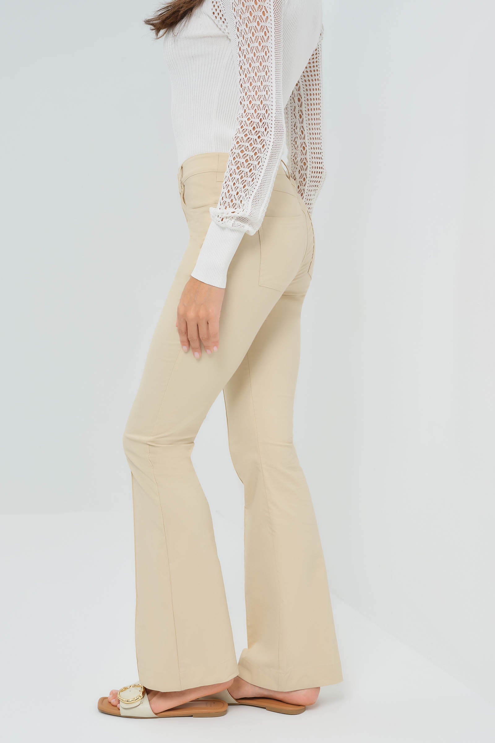 Katya Performance Cotton Pintuck Flare Pant