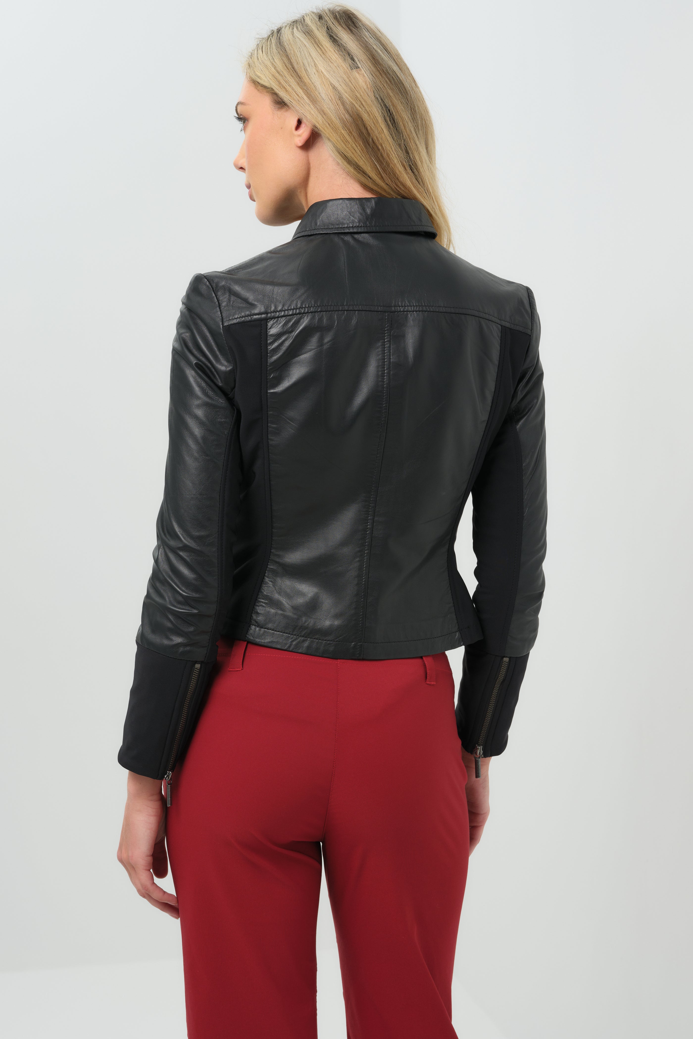 Dill Leather Jacket With Fleece Lined Panels