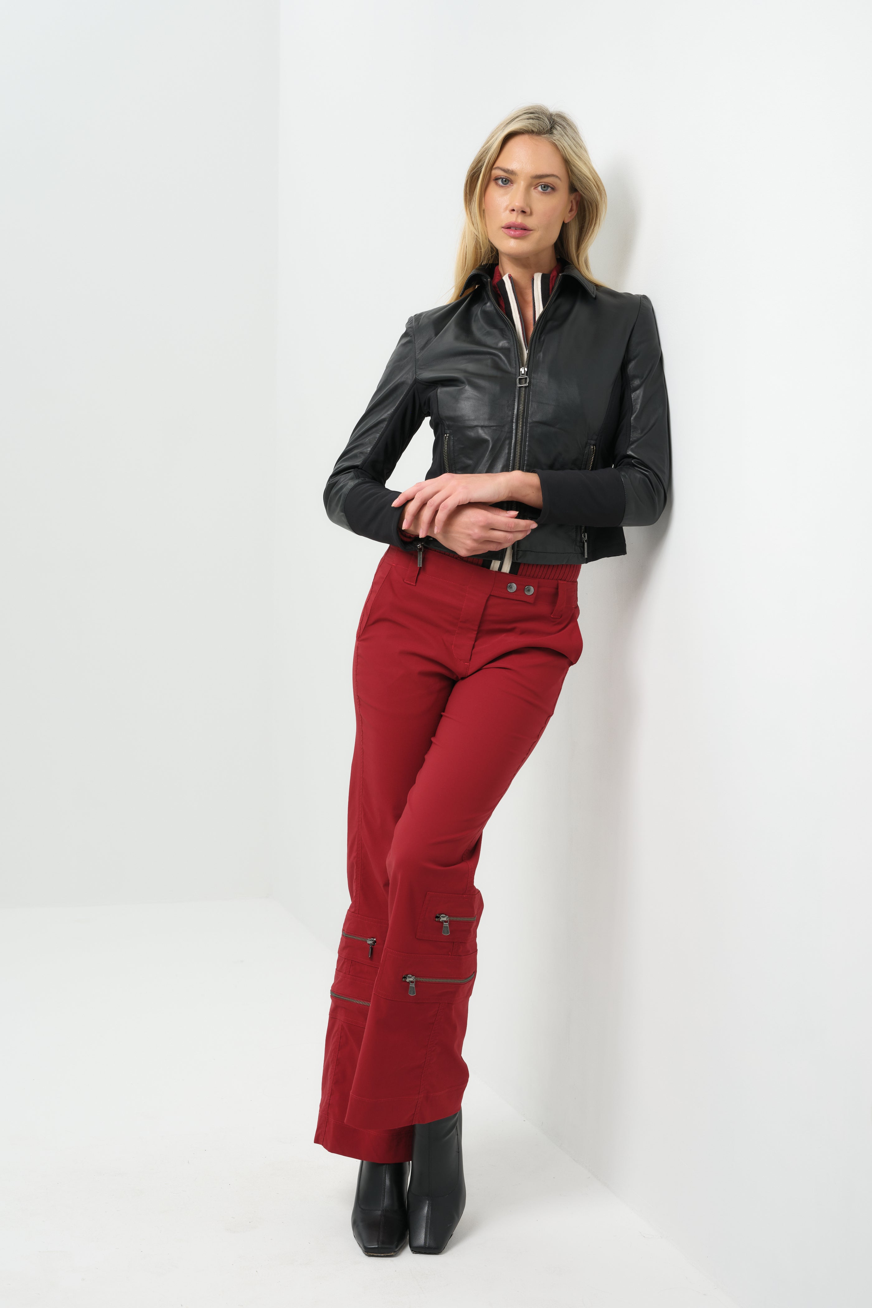 Dill Leather Jacket With Fleece Lined Panels